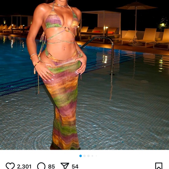 Simmi London animal print 3 piece swimsuit & coverup - Picture 3 of 10